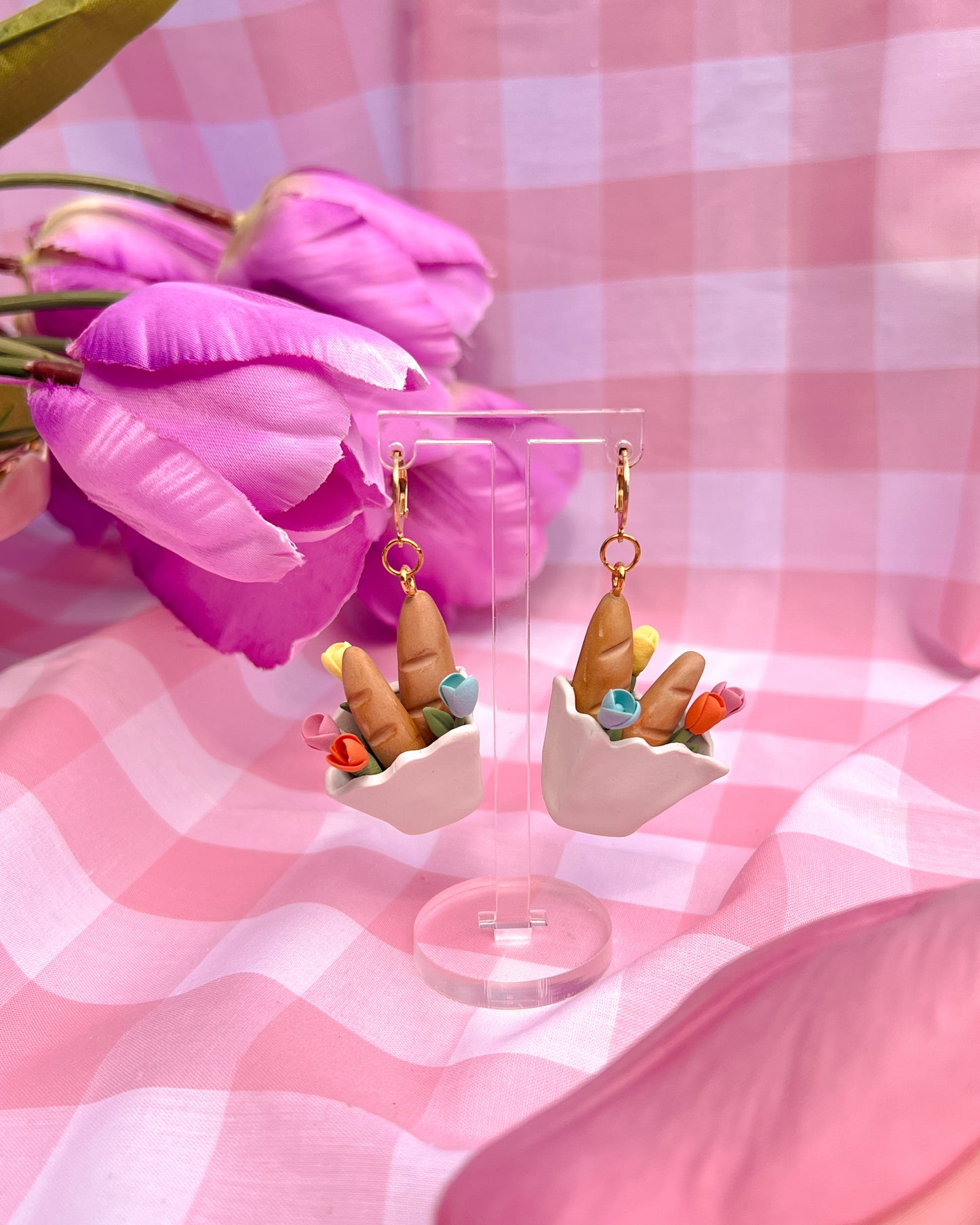 Market bag earrings