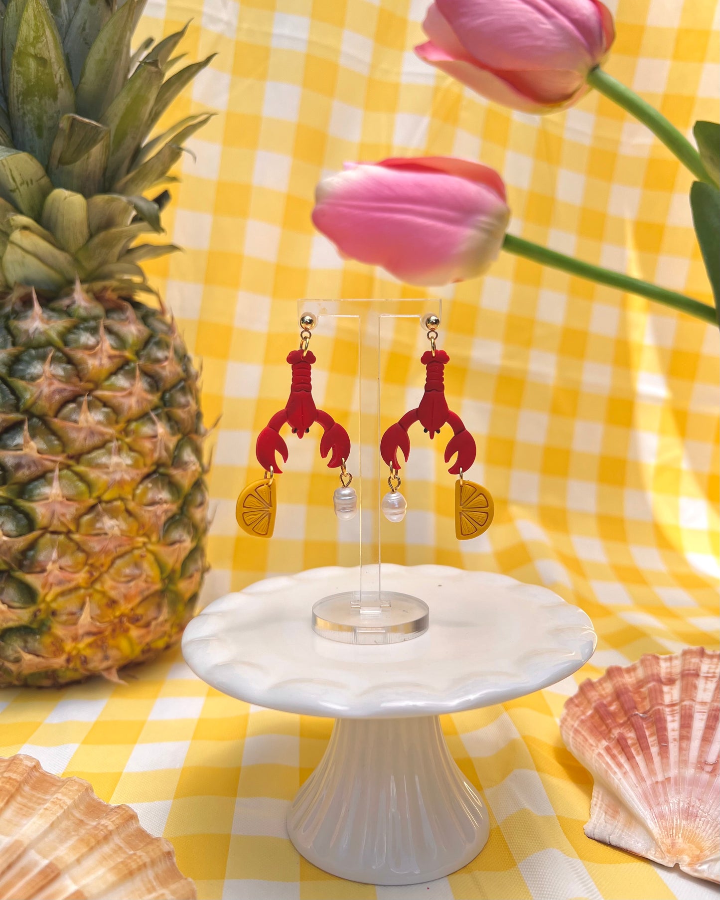 Lobster for dinner earrings