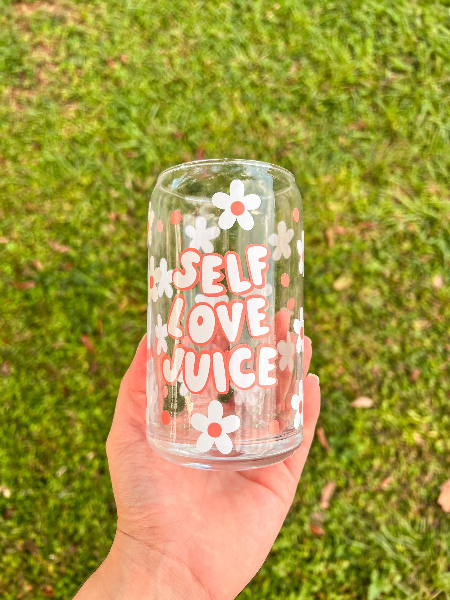 Self love juice glass cup