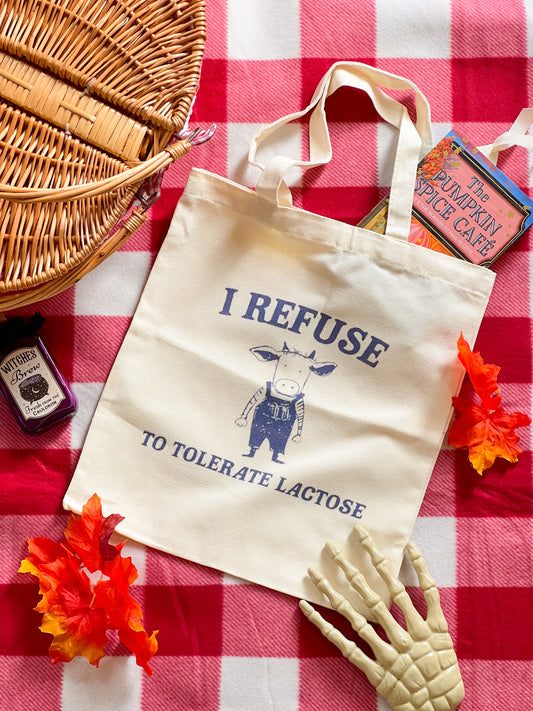 Lactose intolerance tote bag