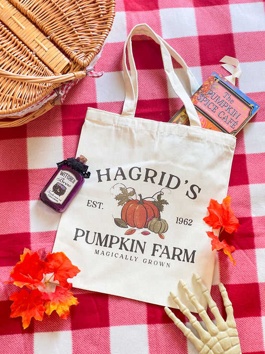 Pumpkin farm tote bag