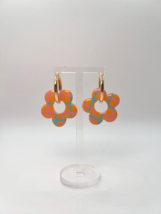 Daisy checked earrings