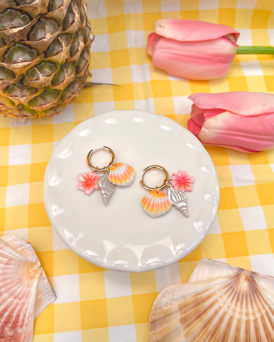 Shell hunting charm earrings