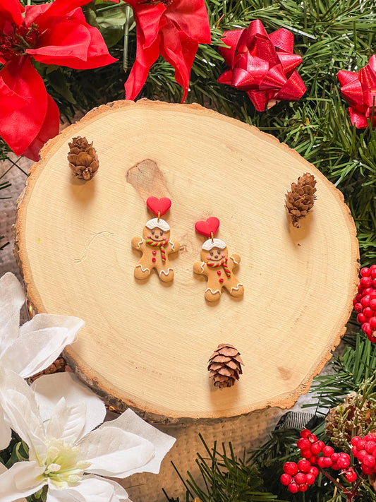 Gingerbread man earrings