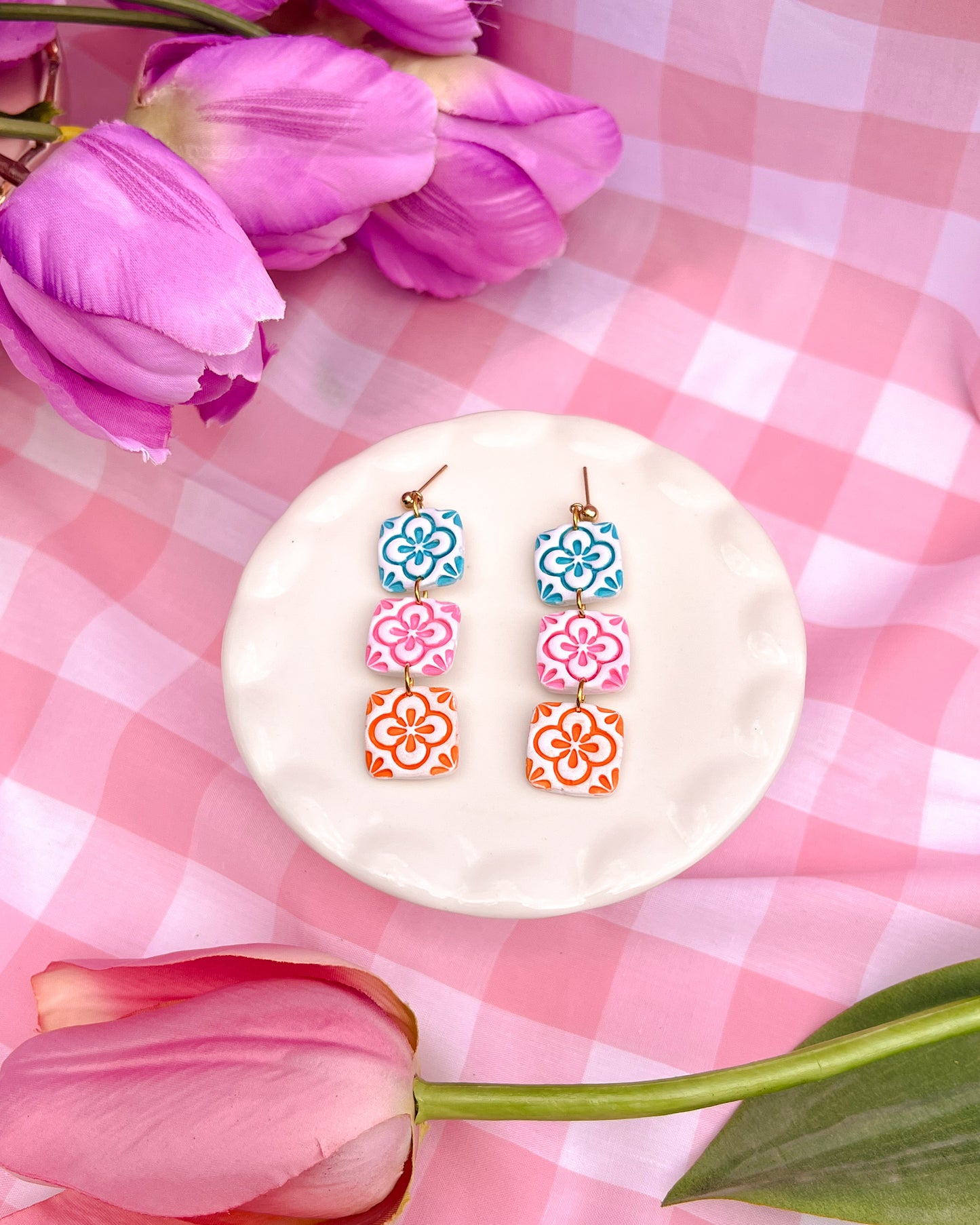 Life tiles earrings