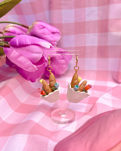 Market bag earrings