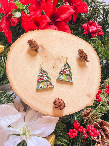 Santa's Litte Library earrings